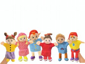 6 בובות כפפה בתיק - הבעות 6 בובות כפפה בתיק - הבעות