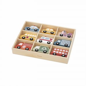 סט 9 מכוניות עירוניות בקופסת עץ VIGA סט 9 מכוניות עירוניות בקופסת עץ VIGA