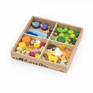 סיפורי יערות - סט מיניאטורות לבנייה במגש חלוקה 58 חלקים VIGA סיפורי יערות - סט מיניאטורות לבנייה במגש חלוקה 58 חלקים VIGA