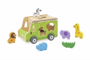 משאית ספארי מיון צורות חיות מעץ VIGA משאית ספארי מיון צורות חיות מעץ VIGA