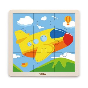 פאזל עץ 9 חלקים - מטוס VIGA פאזל עץ 9 חלקים - מטוס VIGA